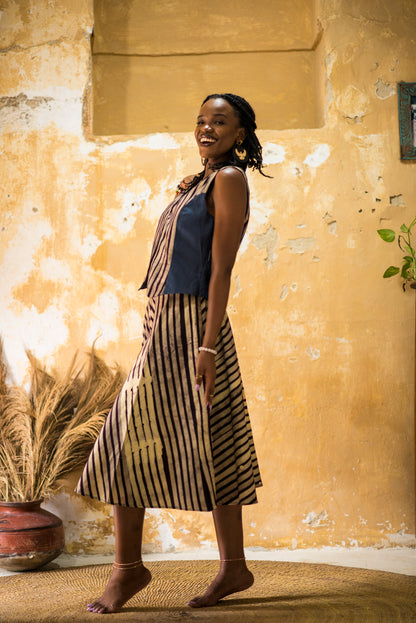 SKIRT SITAKI - sand stripes